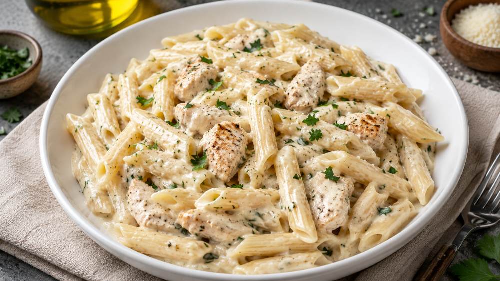 White Sauce Chicken Pasta